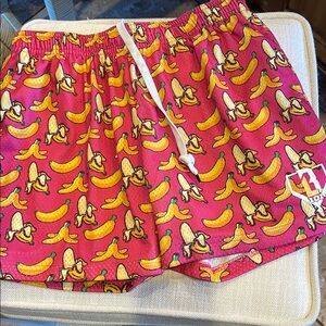 Baseball 101 Pink Banana Print Shorts